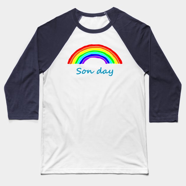 Son Day Rainbow Baseball T-Shirt by ellenhenryart